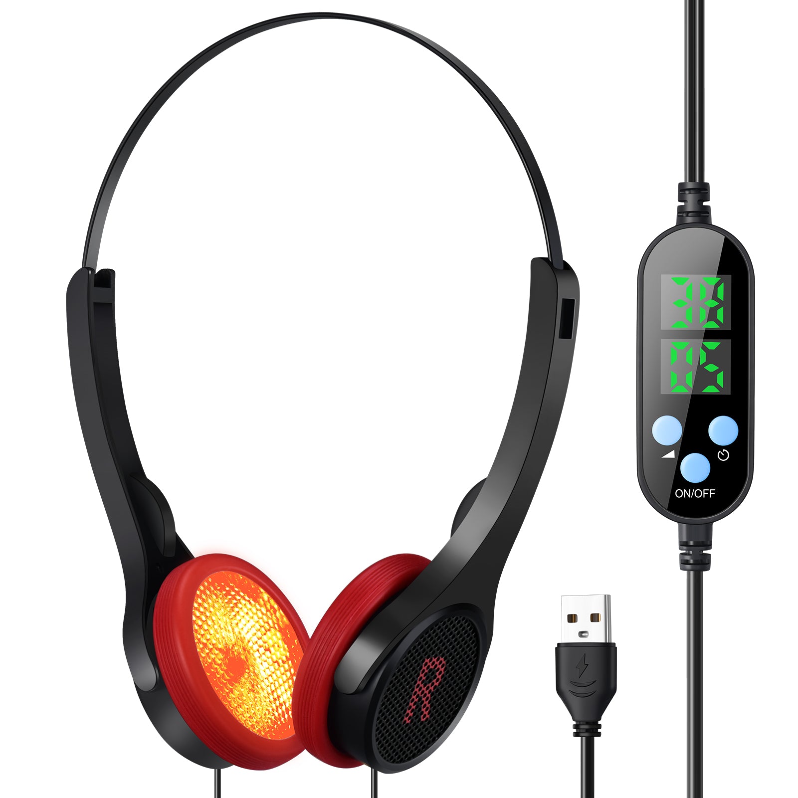 Ear Red Light Therapy, 650nm/850nm/940nm Infrared Deep Penetration, Wearable USB Powered, for General Wellness