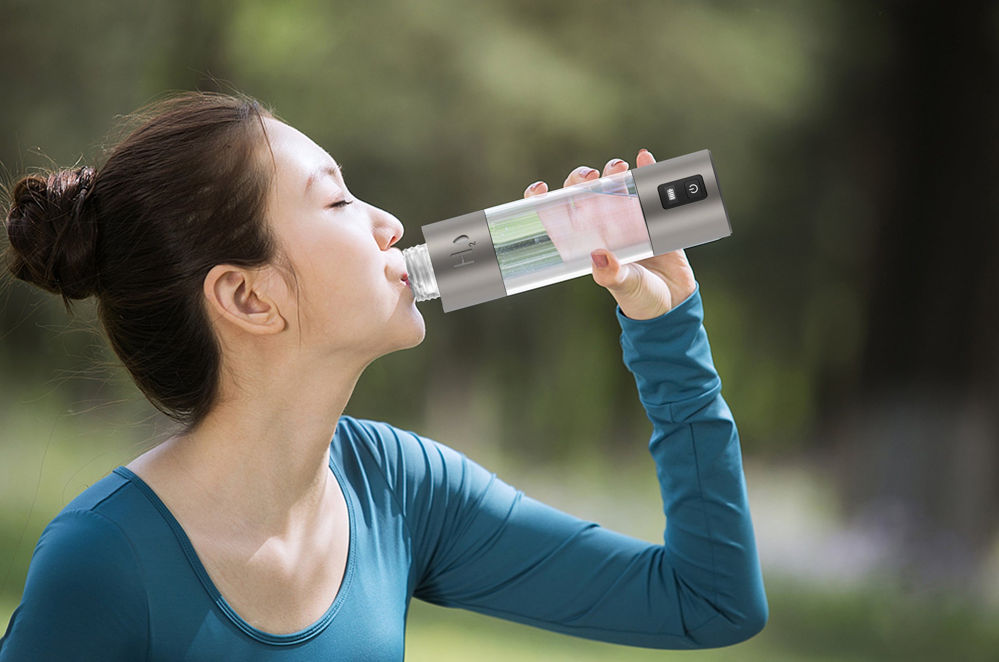 Hydrogen Water Bottle Generator Inhaler with Nasal Tube, Ultra-High ppb 5000-7000, Premium Metal Body BPA-Free Long Battery Life